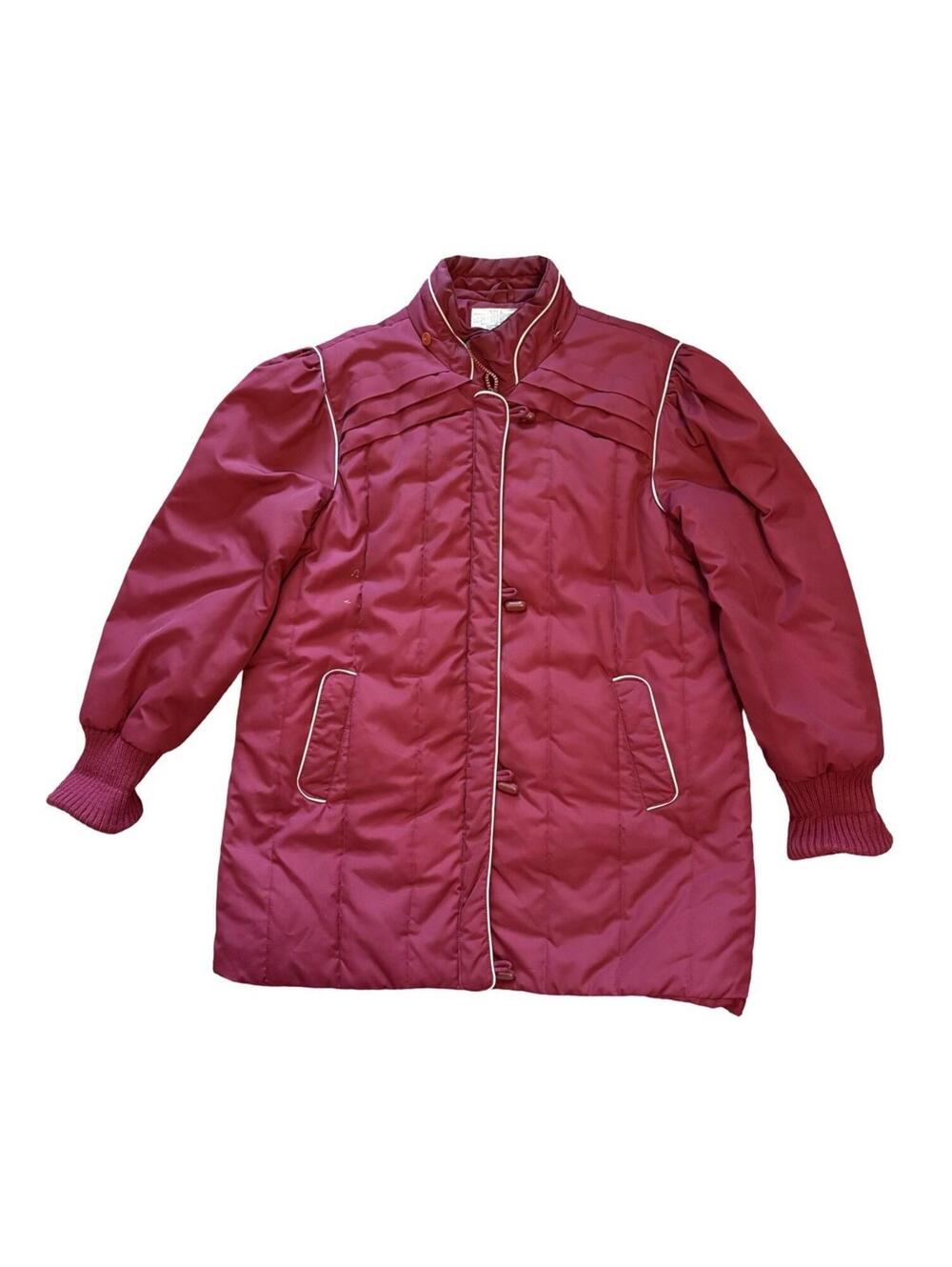 Vintage Sears Puffer Coat Red Jacket Size Large Made in Korea